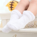 einfarbig weiße Babysocken Anti-Rutsch-Baumwoll-Babysocken